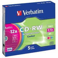 CD-RW VERBATIM tenký (5 kusov)