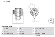 ALTERNÁTOR (14V, 140A) AUDI A4, A6, ALLR