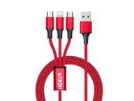 KÁBEL 3v1 TYP-C, MICRO USB, BLESK PRE NABÍJANIE