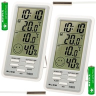 2X METEOROLOGICKÁ STANICA POČASIE TEPLOMER HYGROMETER HODINY MAGNET BATÉRIE