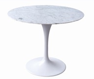 Stôl TULIP MARBLE 90 CARRARA biela - okrúhla doska