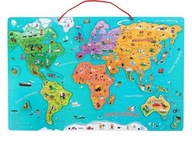 Mapa sveta Montessori vzdelávacie puzzle