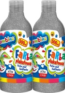 Bambino strieborná plagátová farba v 500ml školskej fľaši x 2 kusy