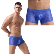 TRANSPARENTNÉ MODRÉ SIEŤOVANÉ SEXY PÁNSKE BOXERKY VEĽKOSŤ L/XL