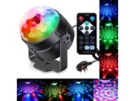 Disco guľa disco led rgb projektor pre zvukový senzor na párty diaľkové ovládanie