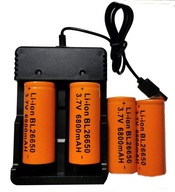 Nabíjačka +4x batérie 26650 6800mAh 3,7V LI-ION batérie