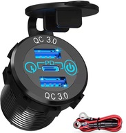 NABÍJAČKA DO AUTOMOBILKU QC3.0 2*USB + TYP-C