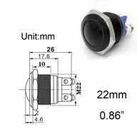 Tlačidlo čierneho štýlu 22 mm (0,86 palca) mm Kovové