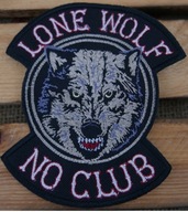 Lone Wolf NO CLUB Vlk vyšívaná nášivka sv