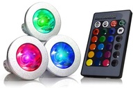 3x FAREBNÉ GU10 RGB LED ŽIAROVKY S HALOGÉNOVÝM DIAĽKOVÝM OVLÁDANÍM