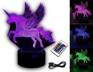 NOČNÁ LAMPA JEDNOROŽCA KOŇA 3D LED RGB + DIAĽKOVÉ