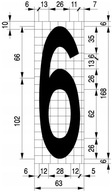 Maliarska šablóna CYFRA 6, opakovane použiteľná, hrúbka 1mm 160cm