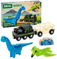 BRIO RAILWAY Vláčik na batérie Dino set s dinosaurami 36096