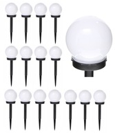 16x LED solárna záhradná lampa guľatá 10cm biela