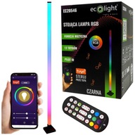 RGB hudobná čierna rohová stojaca lampa + diaľkové ovládanie + aplikácia Tuya