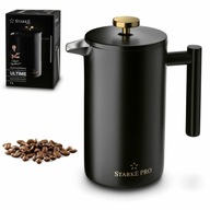 Elegantný piestový chovateľ kávy a čaju French Press ako 1L PRO termoska