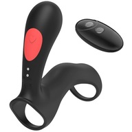 Vibračný masér prostaty s diaľkovým ovládaním, USB Black