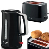 BOSCH RAŇAJKOVÝ SET SANDWICH Hriankovač TAT3A113 VARNÁ KONVICA TWK3A013 ČIERNA