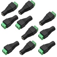 10x ZÁSUVNÝ KONEKTOR DC 2,5/5,5 PRE LED PÁSKY CCTV KAMERY S 24V NAPÁJOM