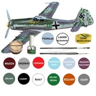 Stavebnica modelu lietadla Focke Wulf FW 190: Farby, lepidlo, štetce