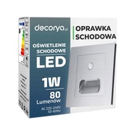 Strieborná LED SCHODISKÁ LAMPA so SENZOROM POHYBU