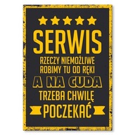 Plechový plagát, kovový nápis, šidlo, tabuľa, SERVIS