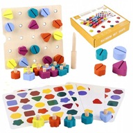 Drevený triedič puzzle blokov skrutkovač skrutkovač Montessori 6563