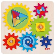 Drevené puzzle pre deti Rainbow Gears Motor Modes Goki 3+