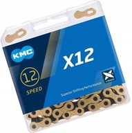 Reťaz na bicykel KMC X12 Ti-N x126 čierna a zlatá Box Clip BX12TB126