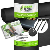 Agrotextília GF čierna 1,6x20m50g + SADA špendlíkov PRIPRAVENÁ NA INŠTALÁCIU