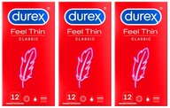 Kondómy Durex FEEL THIN CLASSIC, super tenké a nasadené, 36 ks.