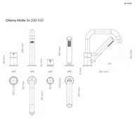 Oltens Molle vaňová a sprchová batéria, komplet, 4-otvorová, chróm 3420010