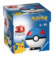 RAVENSBURGER 3D Puzzle Pokeball Blue 54 ks.