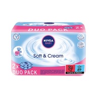 Nivea Baby Soft & Cream duopack čistiace obrúsky 2x63 ks.