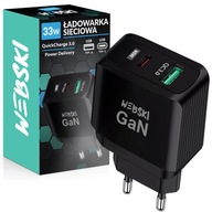 NABÍJAČKA GAN 2X USB/USB-C PD QC - 33W WEBSKI