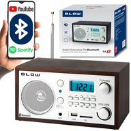 KUCHYNSKÉ RÁDIO PRENOSNÉ BLUETOOTH RETRO LCD FM ANTÉNA USB SD HODINY ALARM