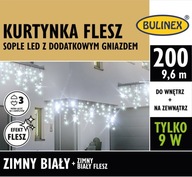 LED svetelná clona cencúľ FLESZ 100L 9,6m 9W studená biela IP44 13-582