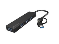 USB-C 3.0 HUB MAYFLY 4-PORTOVÝ ČIERNY USB-A ADAPTÉR