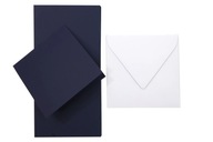 Písací základ námornícka modrá štvorcová biela obálka