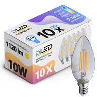 10x E14 LED FILAMENT 10W NEUTRÁLNA SVIEČKA