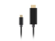 Kábel USB-C(M)->HDMI(M) 4K 60HZ čierny Lanberg