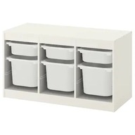 IKEA TROFAST Policový diel s krabicami biela 99x44x56 cm