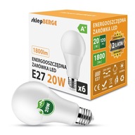 6x E27 A70 LED žiarovka 20W=140W 3 BERGE FARBY