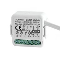 MINI WiFi modul splachovacie relé Tuya N+L 3Ch