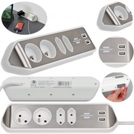 POWER STRIP 4G PREDLŽOVACÍ KÁBEL 2M USB 3.1A NAPÁJACÍ ZDROJ USB NABÍJANIE