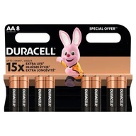 Alkalická batéria AA LR6 Large Finger Duracell BASIC 8 ks Blister