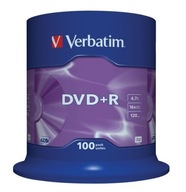 VERBATIM DVD+R 4,7 GB 16X CAKE*100 43551