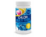 CHLÓROVÉ MULTI TABLETY 3v1 POOL CHEMICALS MODRÁ 1kg MALÉ 20g GAMIX EFEKTÍVNE