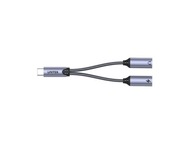 Adaptér USB typu C -> 2x zvuk a napájanie typu C