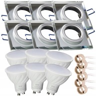 SET 6x LED GU10 8W Teplé svietidlo halogénové GLASS SQUARE